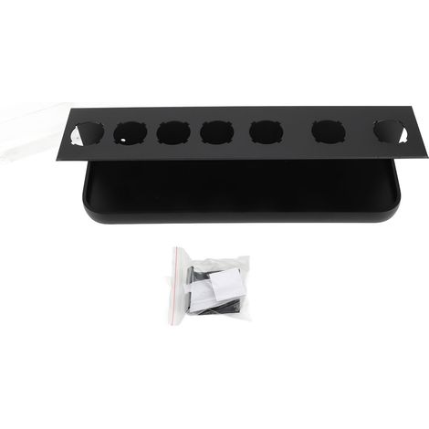 Wandmontierter Organizer für Haarstylinggeräte, multifunktionales Badezimmer-Aufbewahrungsregal, hohe Belastbarkeit, komplett aus schwarzem Aluminium. (1/2)