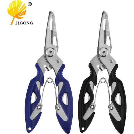 Pince de pêche à bec courbé en acier inoxydable, pince à leurres, coupe-fil, coupe-hameçon, dégorgeoir, outils de pêche en extérieur (une pièce)