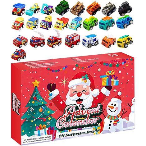 Calendrier de l Avent de Noël - 24 Jours Noël avec Camions Jouets,Jouet Éducatif pour Garçons Filles pendant les Fêtes de Décembre en Famille (1/5)