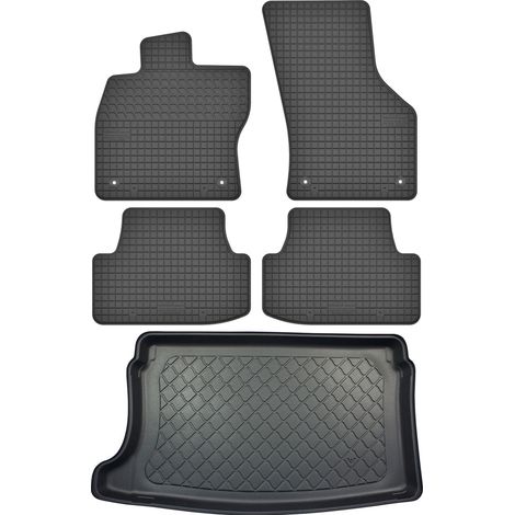 Ensemble de tapis de sol en caoutchouc pour Seat Ibiza V Hatchback à partir de juin 2017 + tapis de coffre (1/5)