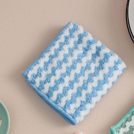 Torchon de cuisine en polyester épais, absorbant et doux, idéal pour nettoyer la vaisselle. (1/5)