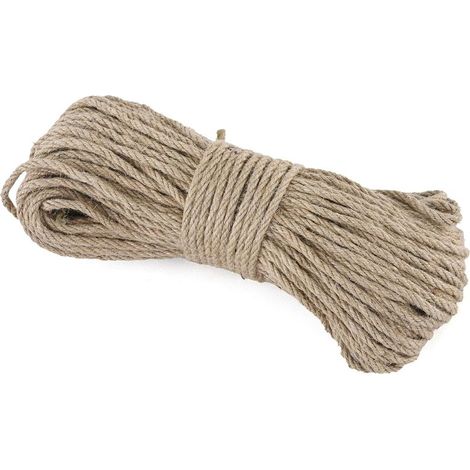 Corde De Jute Naturelle - 1 Rouleau - 5mm X 50m - Résistante Et Biodégradable - Pour Jardinage, Bricolage, Décoration Intérieure (1/5)