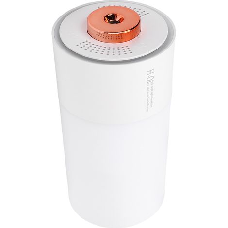 Humidificateur coloré 300 ml, grande capacité, silencieux, brume fraîche, petit format, blanc, idéal pour les voyages, la voiture, le bureau et la maison. (1/5)
