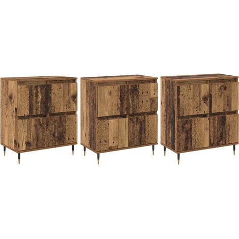 3 pcs Buffet,Bahut,Meuble de Rangements Bois ancien 180 x 35 x 70 cm Bois d'ingénierie CFW24195 (1/5)