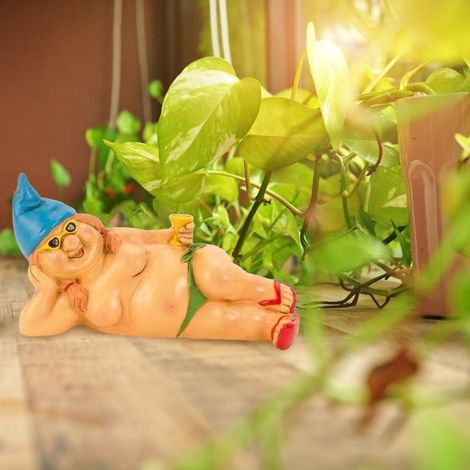 Statue de lutin farceur en résine, décoration de jardin, pour la maison et le jardin. (1/3)