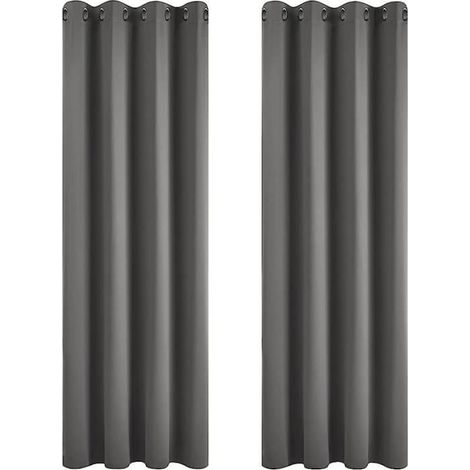 Rideau Thermique Isolant - MARQUE - 132x160 CM - Blanc - Occultant - Œillets (1/4)