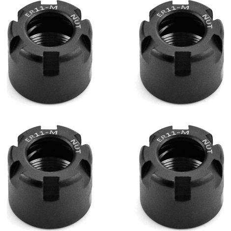 Tuercas de sujeción de pinza ER11-M, para portaherramientas de fresado CNC, 4 piezas, color negro. (1/5)