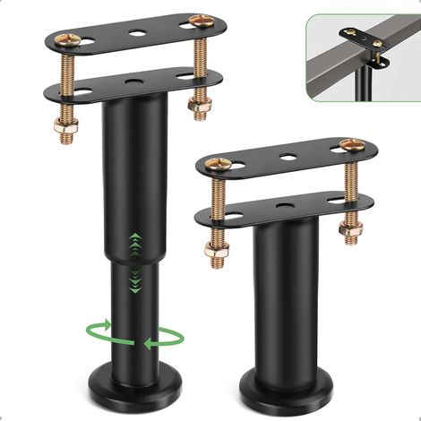 2 Stück Bettfüße, Höhenverstellbar Bettbeine 18-32 cm, Metall Einziehbar Möbelfüße Bettrahmen Mittelstützbeine, Bett Füße Ersatzteile für Bettstütze,Sofa,Schrank,Tisch (1/5)