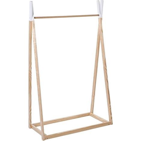 Atmosphera – Penderie enfant en bois de pin massif 126cm – Design minimaliste pour petites chambres – Montage facile avec manuel inclus (1/10)