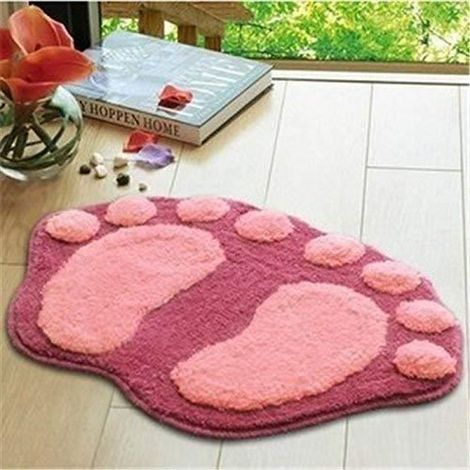 Tapis antidérapant - Mignon - 58x38 cm - Bleu - Doux - Absorbant (1/4)