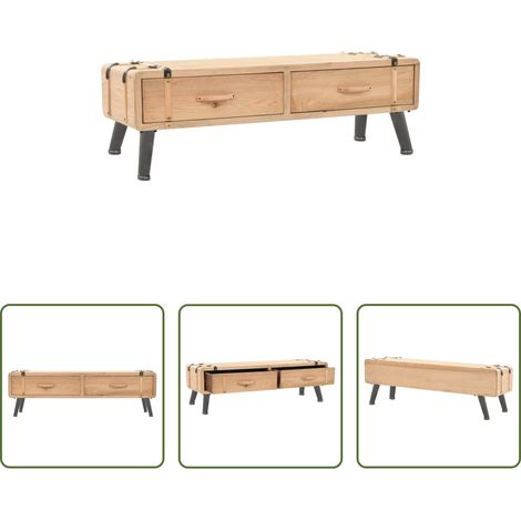 Retro TV-Schrank - TV-Schrank Massivholz Tanne 120x33x35 cm (1/5)