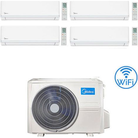 Midea Evolution WiFi R32 Quadri Split 9000 + 9000 + 9000 + 12000 BTU Klimaanlage mit E.U. M4OE-28HFN8-Q INVERTER Klasse A++/A+