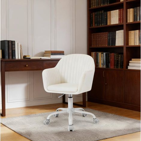 Sedia ufficio girevole regolabile velluto OKMYHOME (1/5)