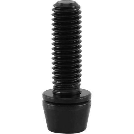 Vis en titane pour vélo M6x16 noire, boulon conique tête avec rondelle, compatible VTT et cyclisme, ensemble visserie en alliage léger (1/3)