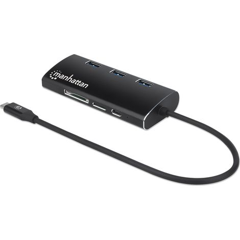 Adattatore USB-C 3.2 Gen 1 Manhattan con HDMI, USB, USB-C PD, RJ45 e slot SD (152440) (1/5)