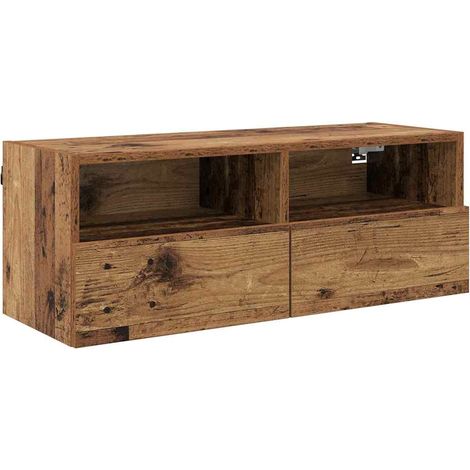 Meuble TV,Banc Tv Moderne,Meuble De Rangement mural Bois Ancien 80 x 30 x 30 cm Bois d'ingénierie CFW29848 (1/5)