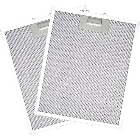 2 Pack 320 x 260mm Cooker Hood Replacement Filters, Universal Aluminum Alloy Filters with 5 Layers of Aluminum, Metal Grease Filter, Kitchen Hood Filters (1/5)