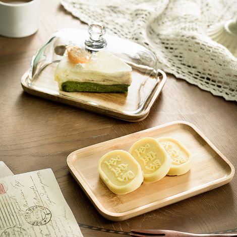 Beurrier en bambou avec couvercle en verre transparent, élégant plateau rectangulaire, pour beurre, bloc de fromage frais, plat de service, accessoire de cuisine vintage (1/4)