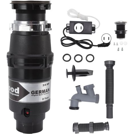 Broyeur de déchets alimentaires 76000A, 3/4HP moteur silencieux pour cuisine, prise US 110V, éliminateur d'ordures ménager (1/5)