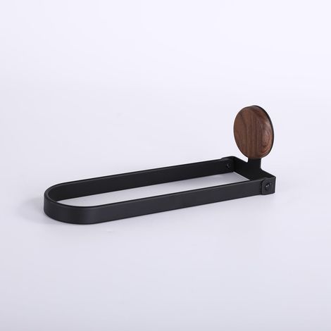 Exquisiter Handtuchhalter aus Walnussholz – Wandmontage, kein Bohren erforderlich, faltbar  Ideal als Bademantelaufhänger und Ablage für die Badezimmerablage (Farbe: Walnuss/32 cm)