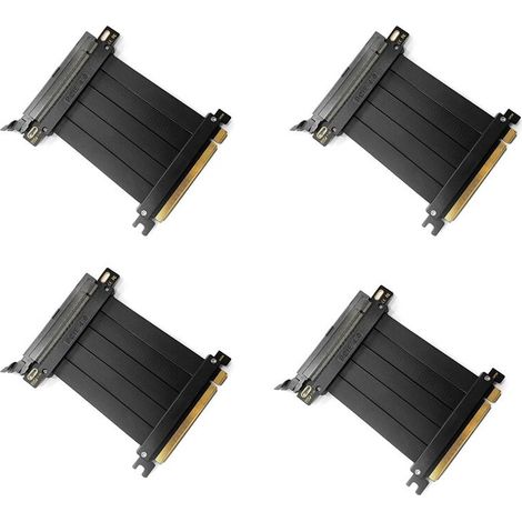 4X câble extension carte graphique PCI-E 4.0 vers 16X adaptateur 180 degrés 10cm (1/5)