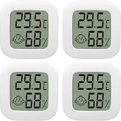 Termómetro Digital Para Interior - Pantalla LCD - Rango De Temperatura -50 °C A +70 °C - Precisión ±1 0 °C - Humedad 10-99 % RH - Set De 4 Unidades (1/5)