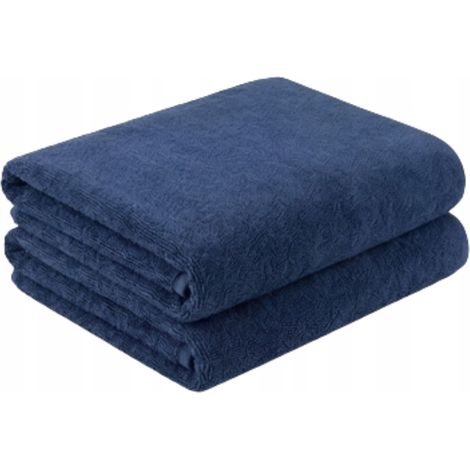 Badetuch, Baumwolle, Hotel-Spa, marineblau, dick, groß, saugfähig, 100 x 150 (1/5)