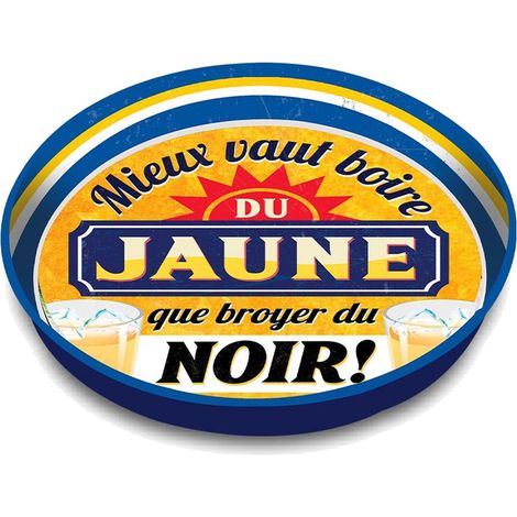 Plateau métallique BOIRE DU JAUNE (1/3)