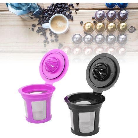 [Pods Réutilisables Coffee] 2 Capsules Filtrantes Réutilisables Compatibles Multimachines avec Brosse et Doseur en PP et SUS (1/5)