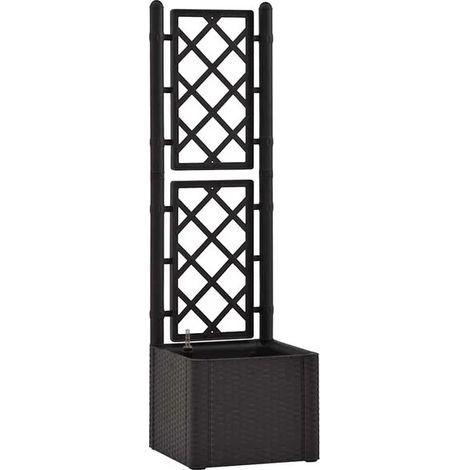 Jardinières surélevées avec pergolas et systèmes d'irrigation, couleur anthracite (1/5)