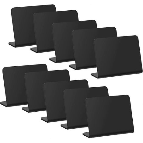 10 Mini-Tafeln, kleine PVC-Pinnwände, Mini-Nachrichtentafeln für Bar, Party, Namensschilder, 10 x 7,5 cm, Schwarz (1/5)