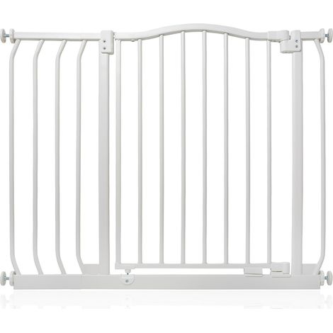 Bettacare Curved Top Dog Gate, 89cm - 98cm, Matt White, Pressure Fit Pet Gate for Dog and Puppy, Pet and Dog Barrier