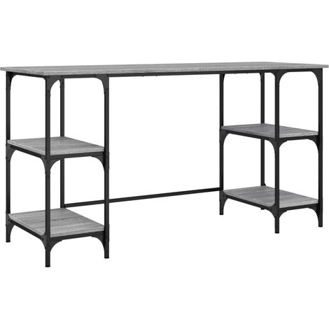 Maison Exclusive - Schreibtisch Grau Sonoma 140x50x75 cm Metall H