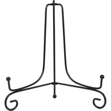 Jeffergarden Chevalet en fer noir de 20 cm (8 pouces) - Présentoir classique pour bol, assiette, cadre photo, livre ou autre objet d'art