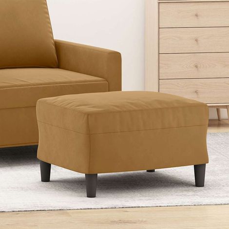 Repose-Pieds pour Salon ou Chambre - Tabouret Pouf Marron 60x50x41 cm Velours BV883384 - BonneVie (1/5)