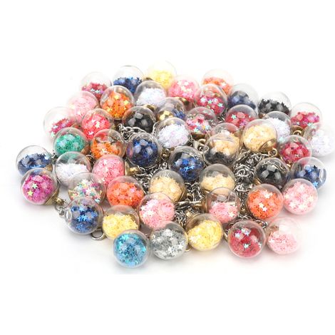 50 perles de verre transparentes pour tresses rasta, boules décoratives de 8mm, idéales pour créer colliers, bracelets et boucles d'oreilles DIY. (1/5)