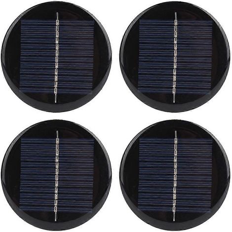 Panneau Solaire 6V 80mm Polycristallin Lot de 4 Cellules Photovoltaïques Rondes, Portable et Stable (1/5)