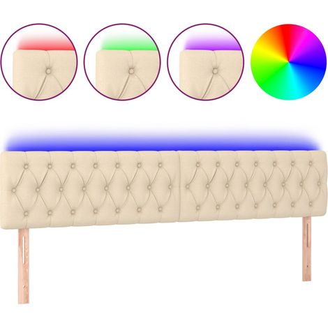 Maison Exclusive - LED Kopfteil Creme 180x7x78/88 cm Stoff