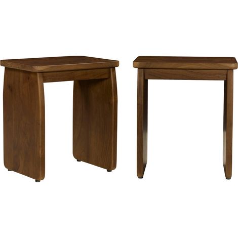 Lot de 2 tables de chevet. table d'appoint exotique bois d'acacia noyer - Asha (1/5)