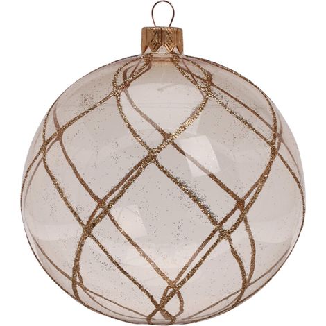 Palline per albero di Natale, in Vetro, con glitter color oro, Ø 100 mm, 6 pezzi (1/3)