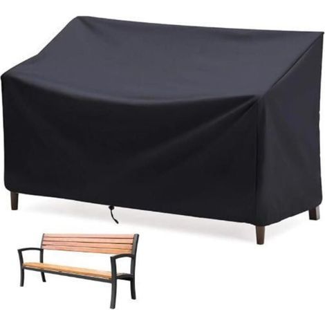 Funda para banco de jardín exterior, funda protectora para sofá de 3 plazas, impermeable, resistente al viento y a los rayos UV, funda para banco de patio Oxford 210D (162 x 66 x 89 cm) (1/4)