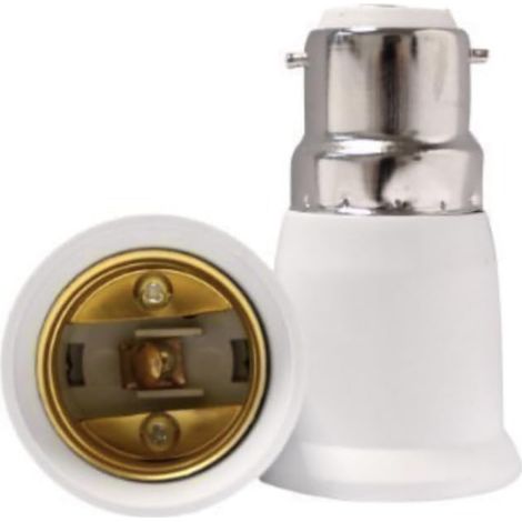 Adaptateur convertisseur de douille B22 vers E27 CE (convertit une douille à baïonnette en douille à vis) [Classe énergétique A] [Classe énergétique A]