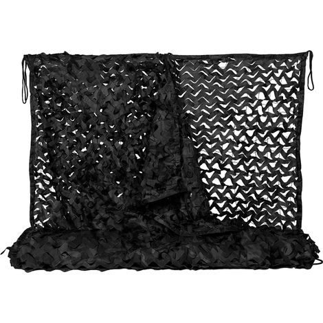 Malla de camuflaje para interiores y exteriores, malla parasol para exteriores, malla de protección solar, 3 x 4 m, negra (1/5)