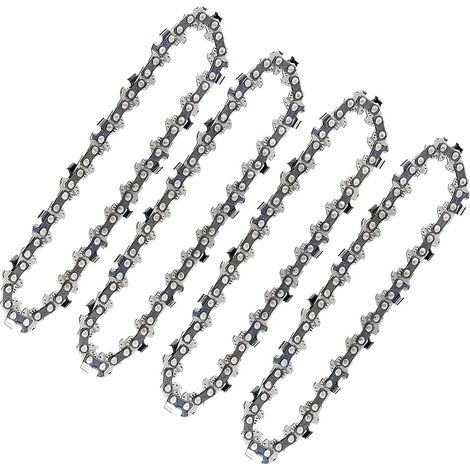 Scie à chaîne mini 4 pouces, chaîne de remplacement sans fil électrique portative, lame de scie compacte pour élagage de branches et bois, lot de 4 pièces (1/4)
