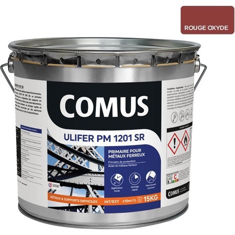 ULIFER PM 1201 SR -ROUGE OXYDE 15 KG Primaire pour métaux ferreux - COMUS