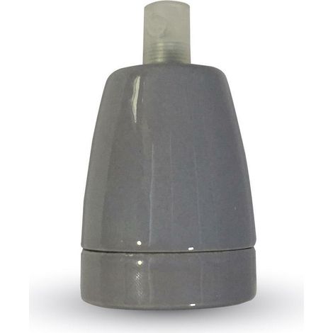 Portalámparas de porcelana V-TAC E27 (máx. 60 W) Color gris