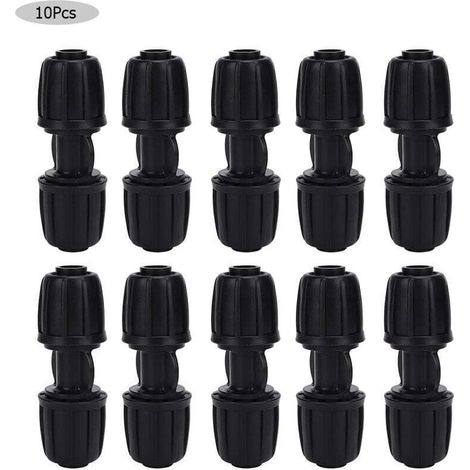 SJLERST 10 Pices Connecteur D'eau Droit Raccord D'irrigation Goutte Goutte de Jardin pour quipement D'arrosage de Tuyau PE 16mm
