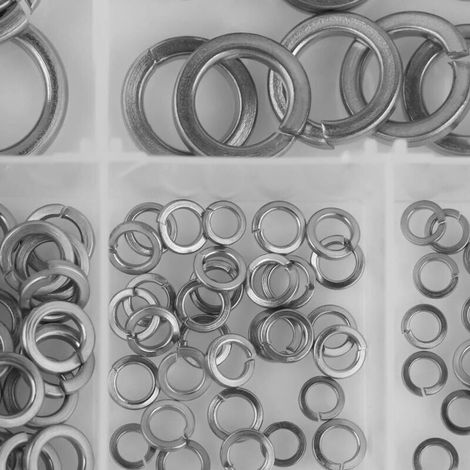 180pcs 8 Taille Coffret Assortiment de Rondelles de Ressort en acier inoxydable 304, Kit Rondelles de Ressort M2 M2.5 M3 M4 M5 M6 M8 M10 (1/3)