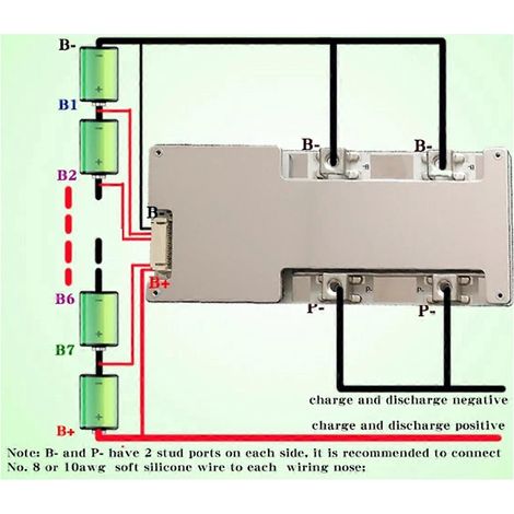 BMS-Lithium-Schutzplatine mit Balancer 6S-80A-für LiFePO4-Akkus