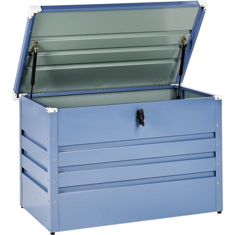 Caja de almacenamiento para exterior de acero galvanizado azul 300L Cebrosa (1/5)